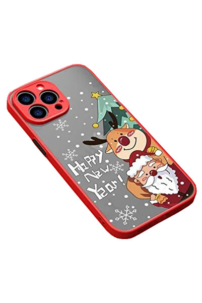 REDz Accessories Carcasă de Crăciun, rezistentă la șocuri, compatibilă cu iPhone 14 Pro, butoane colorate, bara de protecție, roșie