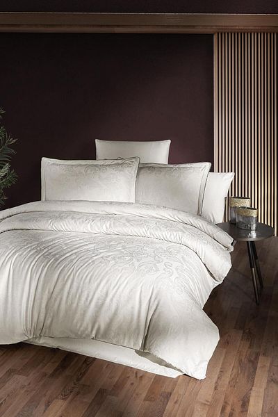 Story home Textile Double Bedding Set Story Home,100% Satin Cotton 300 TC,6 Pieces Duvet Cover 200x220 cmMadrid Wind