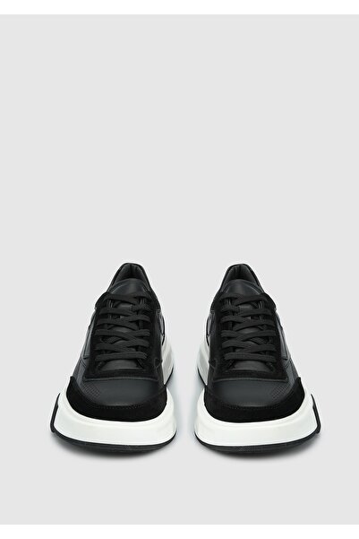 Provoq Siyah Deri Erkek Sneaker