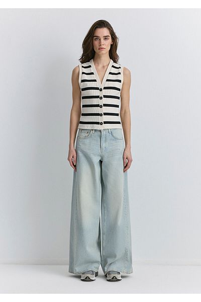 Mavi Tricou alb cu dungi Slim Fit / Slim Fit 1612910 -82374