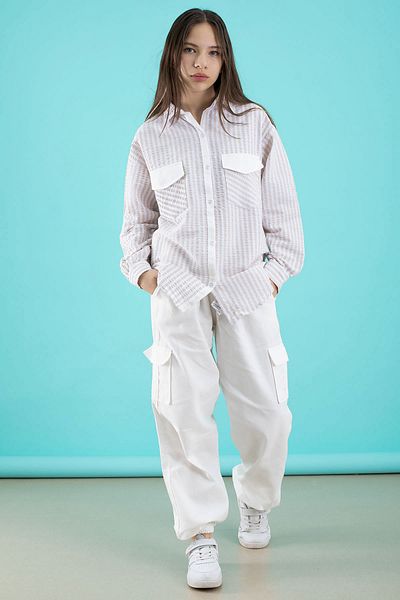 Cansın Mini Beige Girl's Cargo Pocket 2 Piece Set 20504