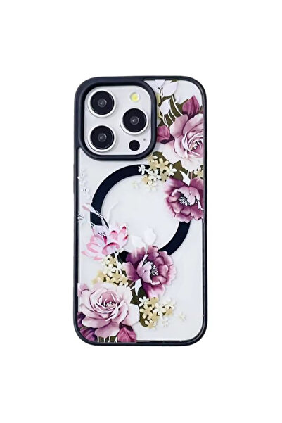REDz Accessories Carcasă Magsafe Roses pentru iPhone 15 Pro Max, rezistentă l...