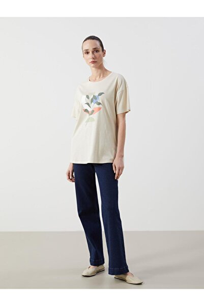 LC Waikiki Γυναικείο μπλουζάκι LCWAIKIKI Classic Crew Neck Floral