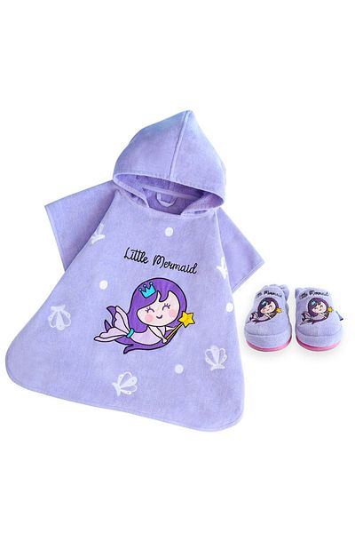 Milk & Moo Kinderponcho & Hausschuhe: Die kleine Meerjungfrau