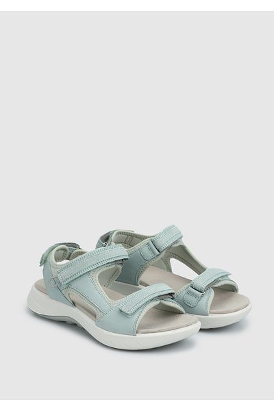 Legero Green Leather Women's Flat Sandals