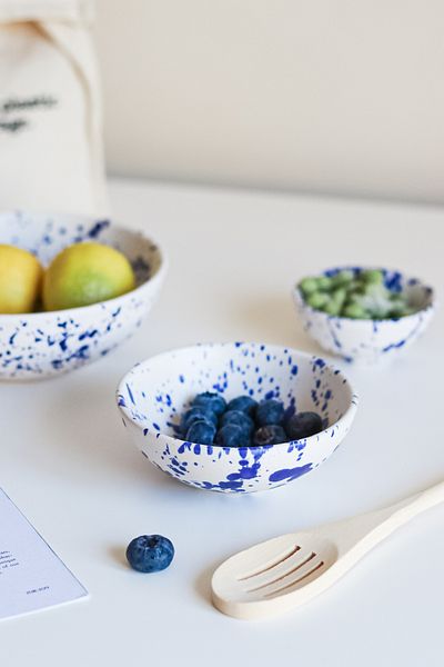 Beige & Stone Dark Blue Ceramic Bowl - Spotted Cookie, Breakfast Medium Presentation, 150 ml