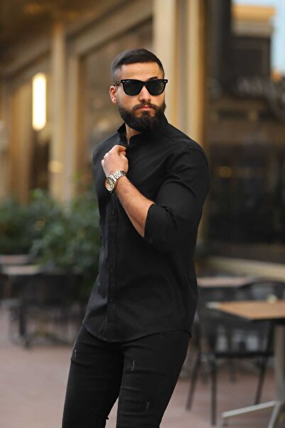 blackpanther Dominant Collar Linen Men's Shirt