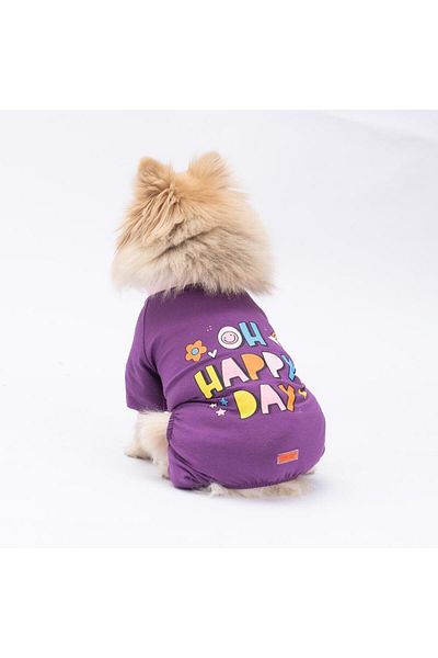 Pawstar Happy Cat Dog Pajamas - Cat Dog Jumpsuit - Cat Dog Clothing