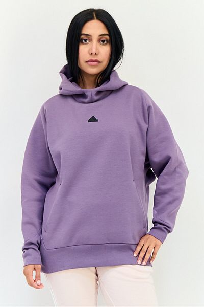 adidas Women Sportswear Fit Long Sleeve Outdoor Hoodies, Purple