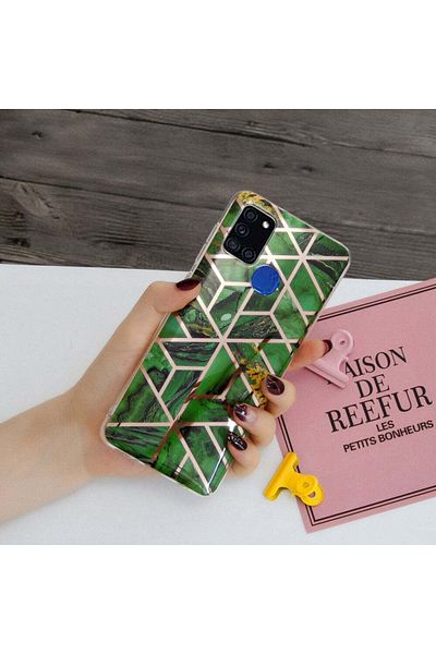 REDz Accessories Case Compatible with Samsung A21s model Crystal Electroplated Marble Silicone, TPU Multicolor