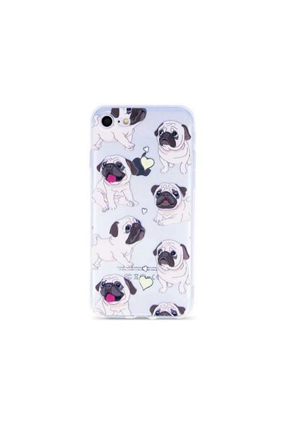 REDz Accessories Carcasă Pugs, compatibilă cu Samsung A20/A30/A50, silicon, transparentă-maro