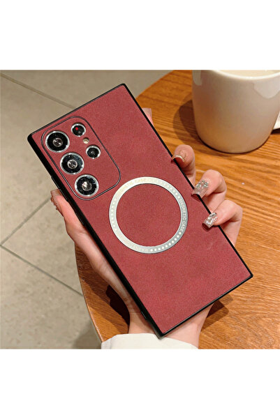 REDz Accessories Θήκη Magsafe, με όψη Alcantara, Συμβατή με Samsung S22 Ultra...