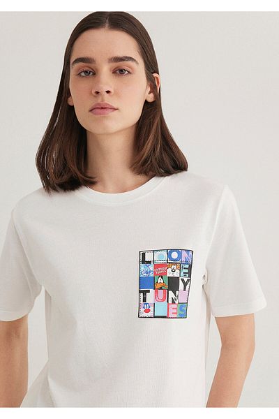 Mavi Looney Tunes Printed White T-Shirt Regular Fit 1613267 -70057