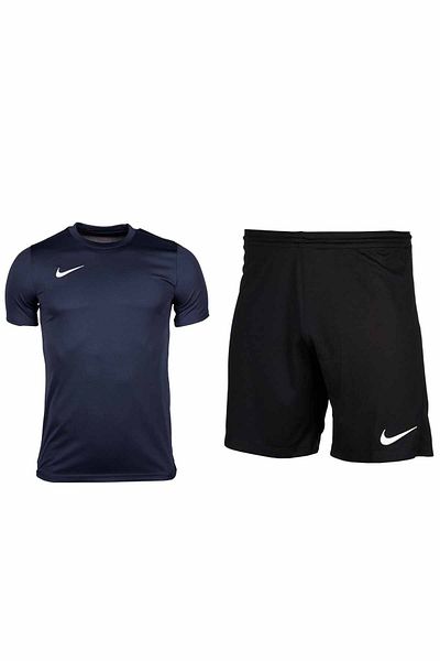 Nike Men's Shorts T-Shirt Suit Prk25 V-1 Dri Fit Fabric Daily Training Gym Suit