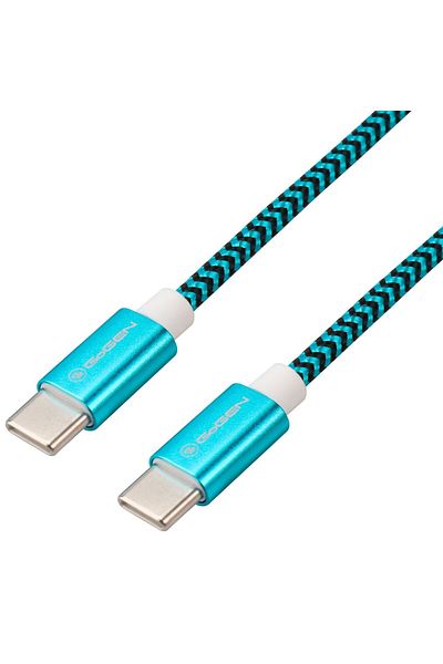 Gogen Cablu Pentru Incarcare Si Transfer De Date Usb-c/usb-c, 1 M, Impletitura Textila, Albastru