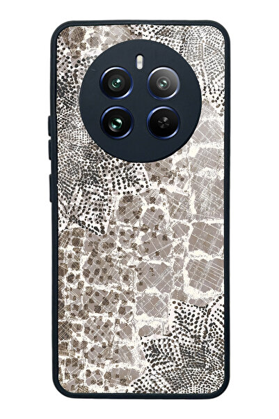 Spoyi Oppo Realme 12 Pro Plus Taşlı Yaprak Tasarımlı Glossy Telefon Kılıfı