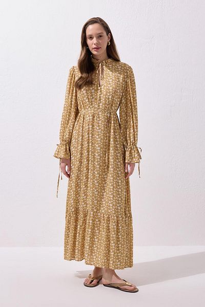 KADRİYE BAŞTÜRK Lou Viscose Long Dress Yellow