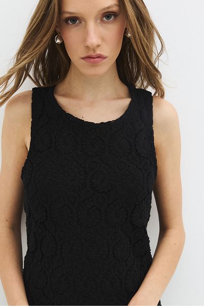 No Matter What Lace Textured Slim Fit Dress