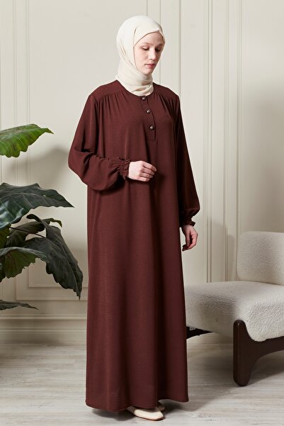 fistan Πουκάμισο γιακά με κουμπιά μπροστά Φαρδύ Φόρεμα Aerobin Φόρεμα Hijab Φόρεμα προσευχής της μητέρας