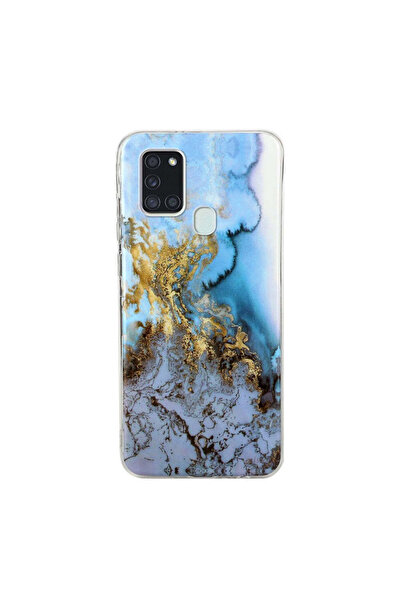 REDz Accessories Carcasă compatibilă cu Samsung A21s model Golden Sky Marble Silicon, TPU multicoloră