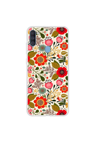 REDz Accessories Carcasă compatibilă cu Samsung A11 model Retro Flowers, sili...