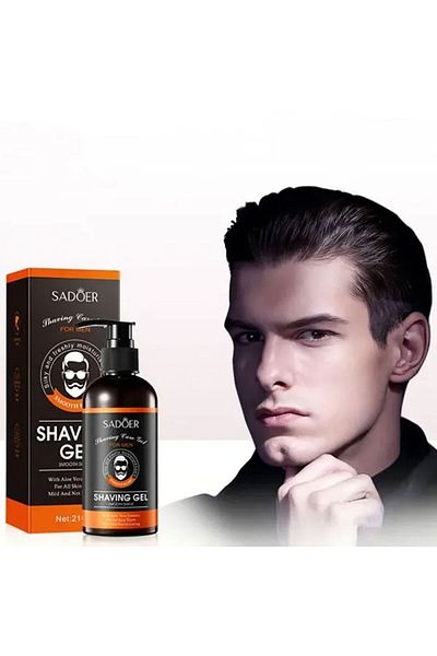 SADOER Smooth Shaving Gel Softening Stubble Clean Soft with Aloe Vera Essence For Men - 210ml