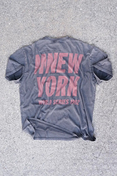 Overdrive New York 1982 Oversize Unisex Soluk Siyah Vintage Tişört