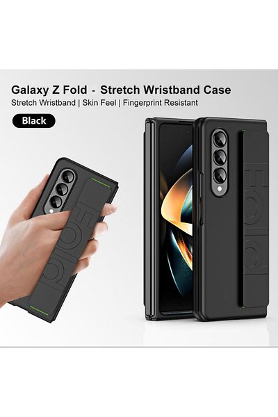 REDz Accessories Husă cu suport, compatibilă cu Samsung Z Fold 4, protecție completă, neagră