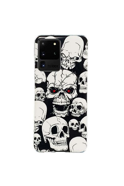 REDz Accessories Silicone Case Compatible with Samsung S20 Ultra Skulls Model, Silicone, TPU Multicolor