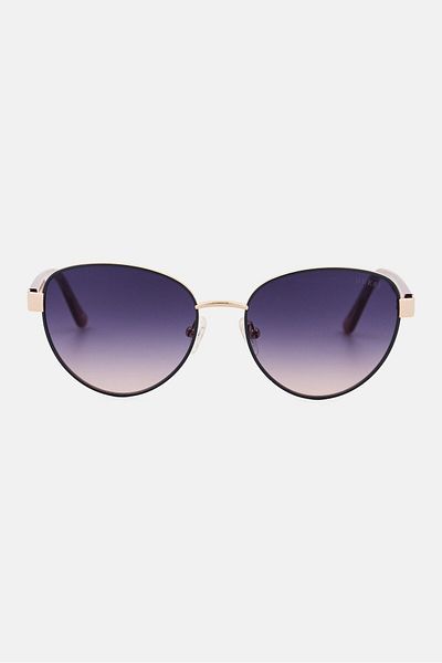 Guess Women GU0010120B55 UV Protection Round Sunglasses, Grey