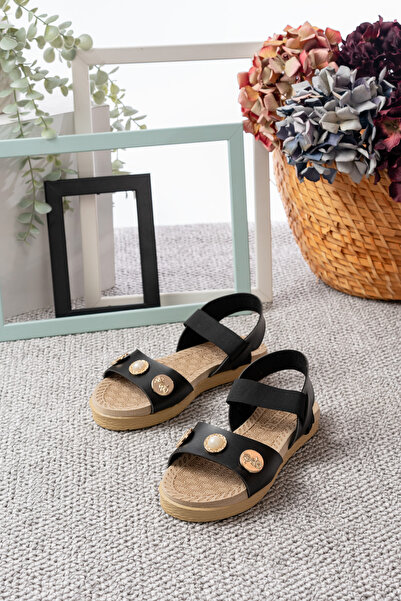 TERLİKLAND Γυναικεία σανδάλια με πέτρα με λεπτομέρεια Velcro