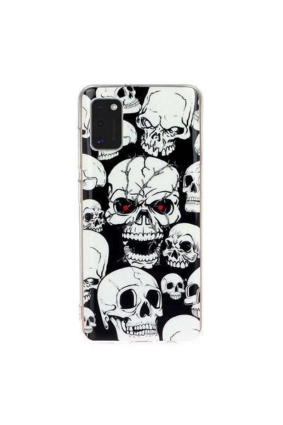 REDz Accessories Case Compatible with Samsung A41 Skulls model, Phosphorescent, Shockproof Multicolor