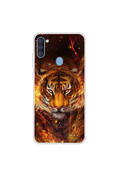 REDz Accessories Θήκη συμβατή με το μοντέλο Samsung A11 Tiger Flames, Σιλικόν...