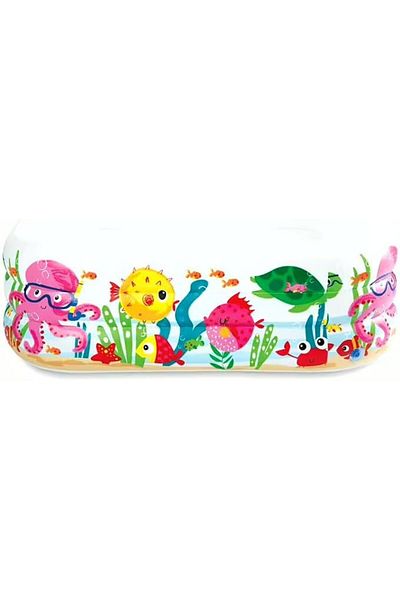 Intex Children's Square Swimming Pool with Fish Design, 50x159x159 cm