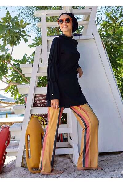 Mayovera Μαγιό μονό παντελόνι με ρίγες Tan