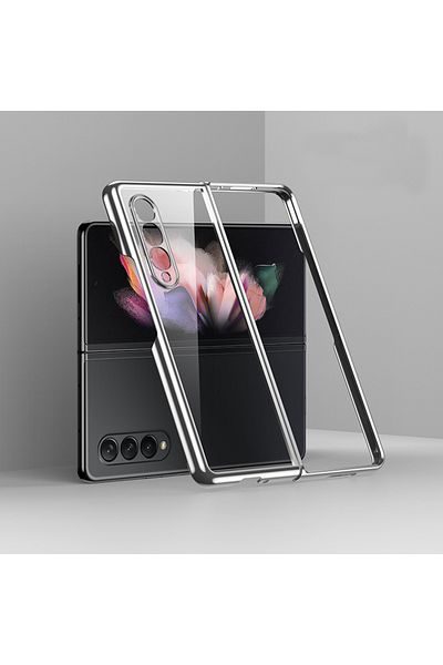 REDz Accessories Carcasă Luxury Frame, Husă Rigidă, Rezistentă la Șocuri, Compatibilă cu Samsung Z Fold 4, Protecție Completă, Argintie