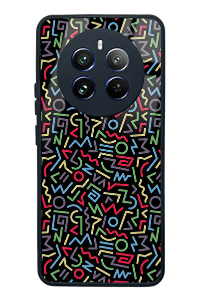 Spoyi Glossy Phone Case for Oppo Realme 12 Pro Plus Geometric Colors Design