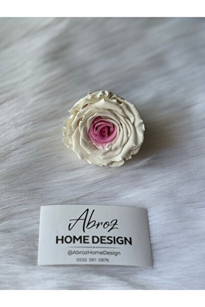 ABROZ HOME DESIGN وردة مصابة بالصدمة غير باهتة / لونين كريمي ووردي