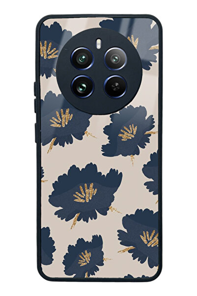 Spoyi Oppo Realme 12 Pro Blue Flowers Design Glossy Phone Case