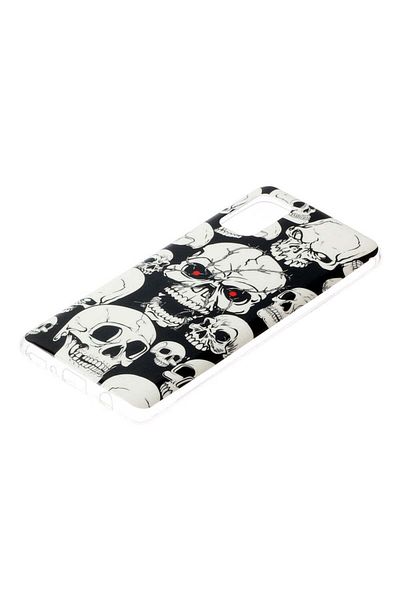 REDz Accessories Case Compatible with Samsung A41 Skulls model, Phosphorescent, Shockproof Multicolor