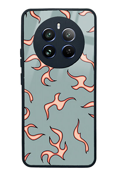 Spoyi Oppo Realme 12 Pro Glossy Phone Case with Retro Flame Design