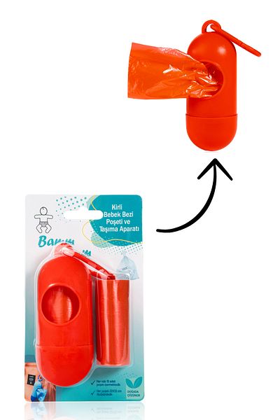 BamBamToys Dirty Diaper Garbage Bag Bag Size Red Carrying Bag and 2 Rolls (30 Pcs)