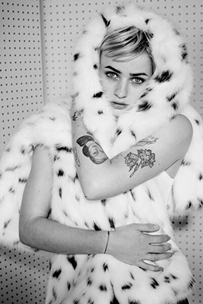 Butik Allbucks Zr Animal Print Faux Fur Short Coat Abzra1003