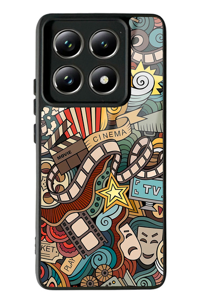 Spoyi حافظة هاتف لامعة بتصميم سينمائي ريترو لهاتف Xiaomi Mi 14 T Pro