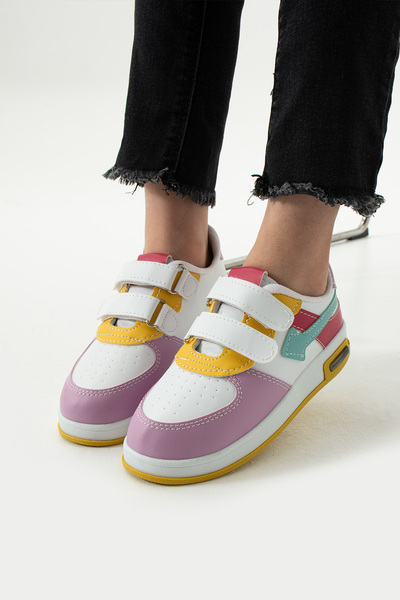 Beınsteps Kız Çocuk Bebek Ayakkabı Rahat Ortopedik Nefes Alır Lila Su Yeşili Kız Çocuk Işıklı Spor Ayakkabı