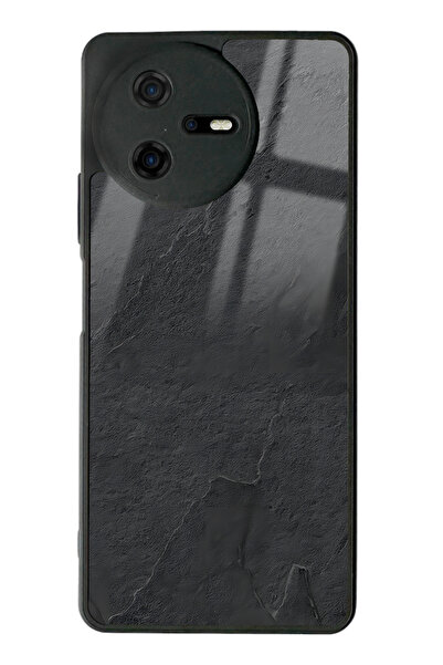 Spoyi Casper Via A40 Siyah Mermer Tasarımlı Glossy Telefon Kılıfı