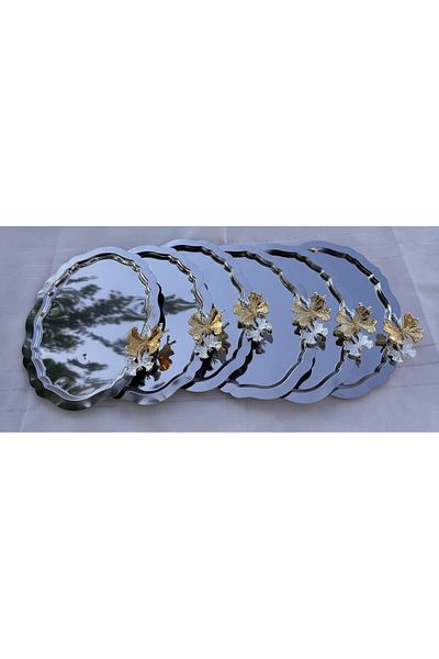 Abant 6 Li Oval Lux Butterfly Coffee Presentation Tray