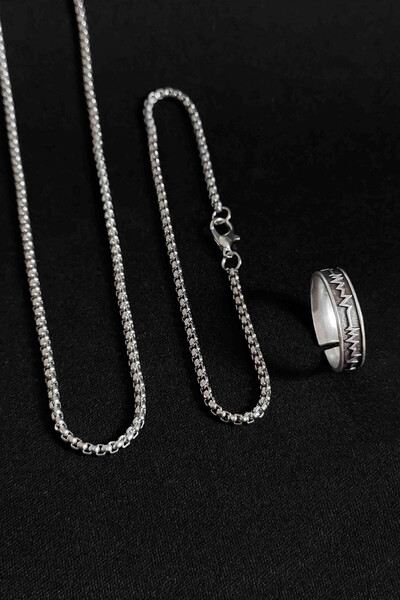 TREND COLLECTİON Nabız Kalp Ritmi Alyans Model Gümüş Kaplama Ayarlanabilir Un...