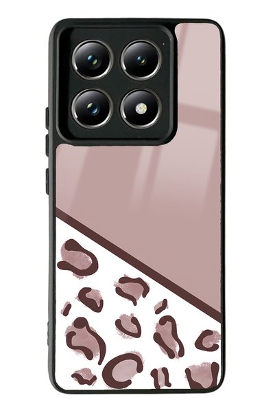 Spoyi حافظة هاتف لامعة بتصميم الفهد البني لهاتف Xiaomi Mi 14 T Pro
