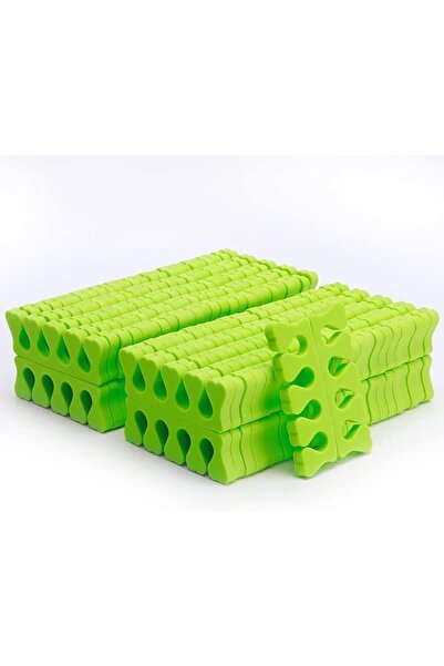 LA PERLA TECH 200 قطعة / 100 زوج من إسفنجة فواصل أصابع القدم جل ناعم أخضر